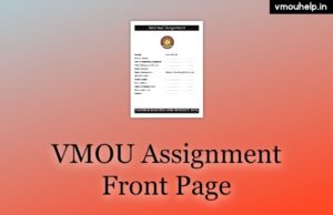 vmou internal assignment front page pdf