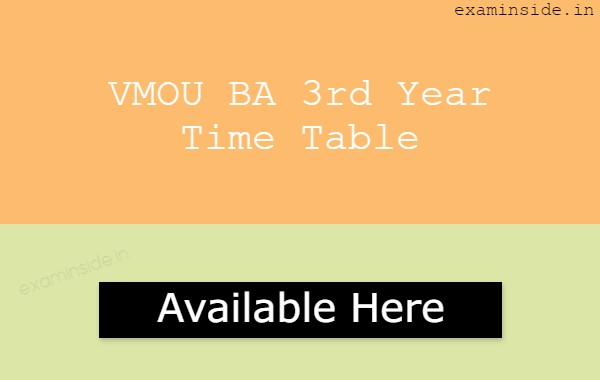 vmou ba 3rd year time table 2024