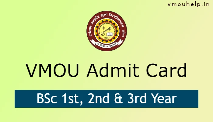 VMOU BSc Admit Card 2023